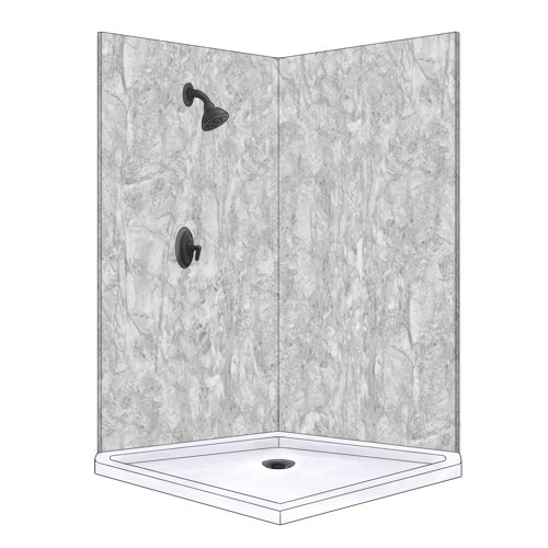 Polymarm 80" H x 48" D Two Panel Shower Wall Wayfair